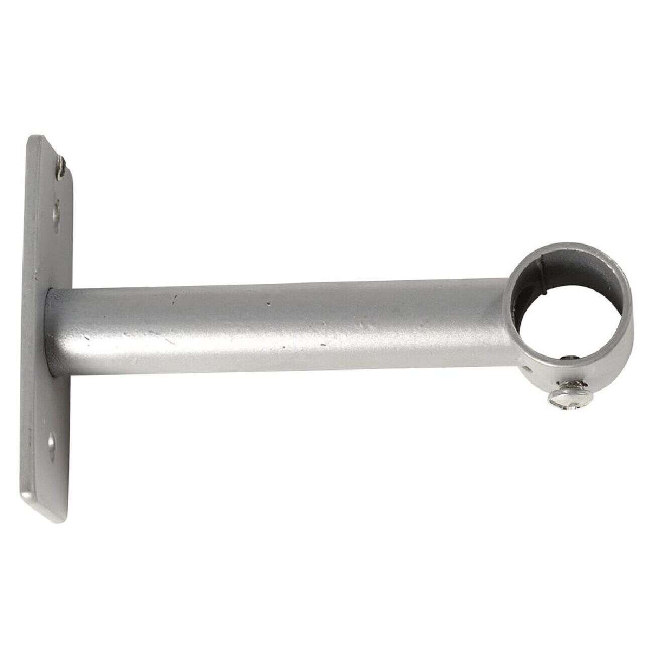 Support long fixe métal gris pour tringle à rideau Ø1,6xL11cm