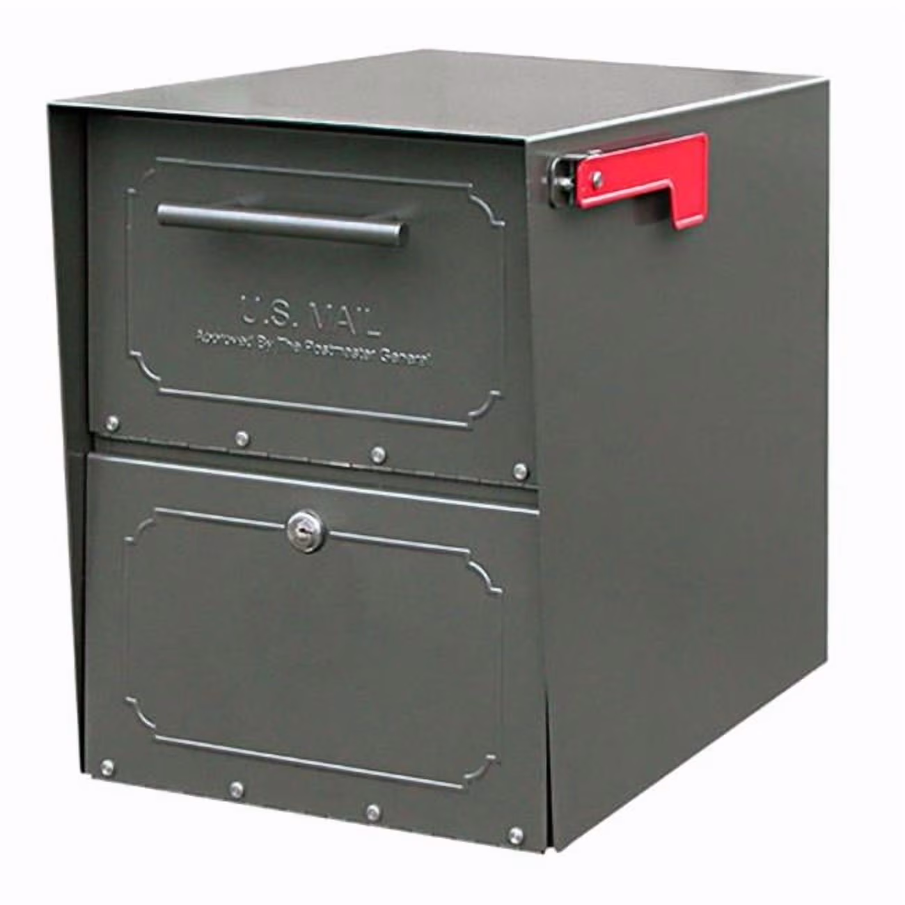 Oasis Classic Black Post Mount Mailbox, Galvanized Steel, Locking(Black) - Image 3