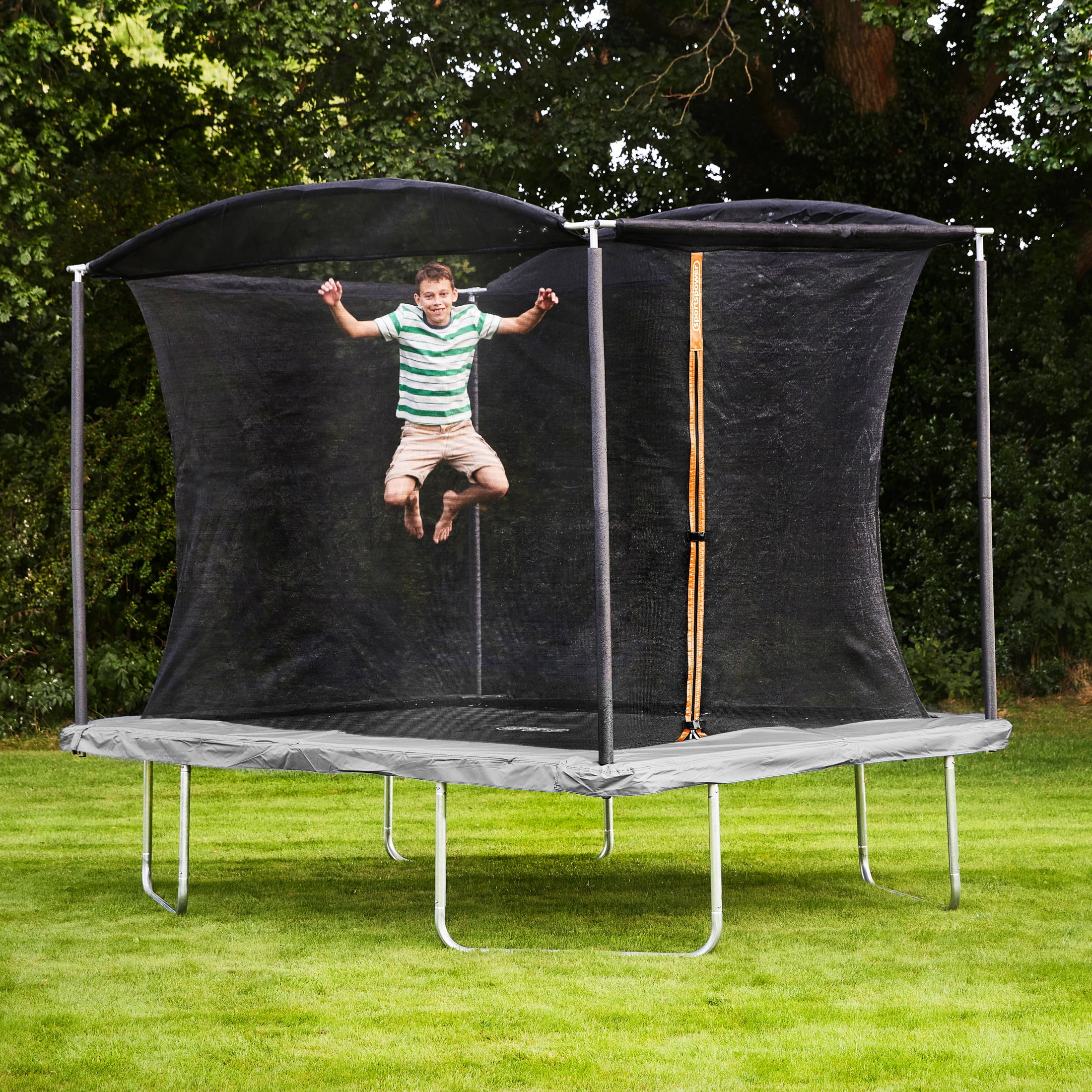 Bounce Pro 6x8’ Rectangular Trampoline for Kids 6+ with Safety-Enclosure in Gray and Orange - Image 4
