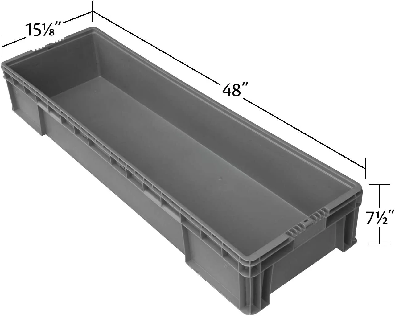 SW4815080201000 Plastic Straight Wall Storage Container Tote 48' x 15' x 7.5' LIGHT Grey - Image 5