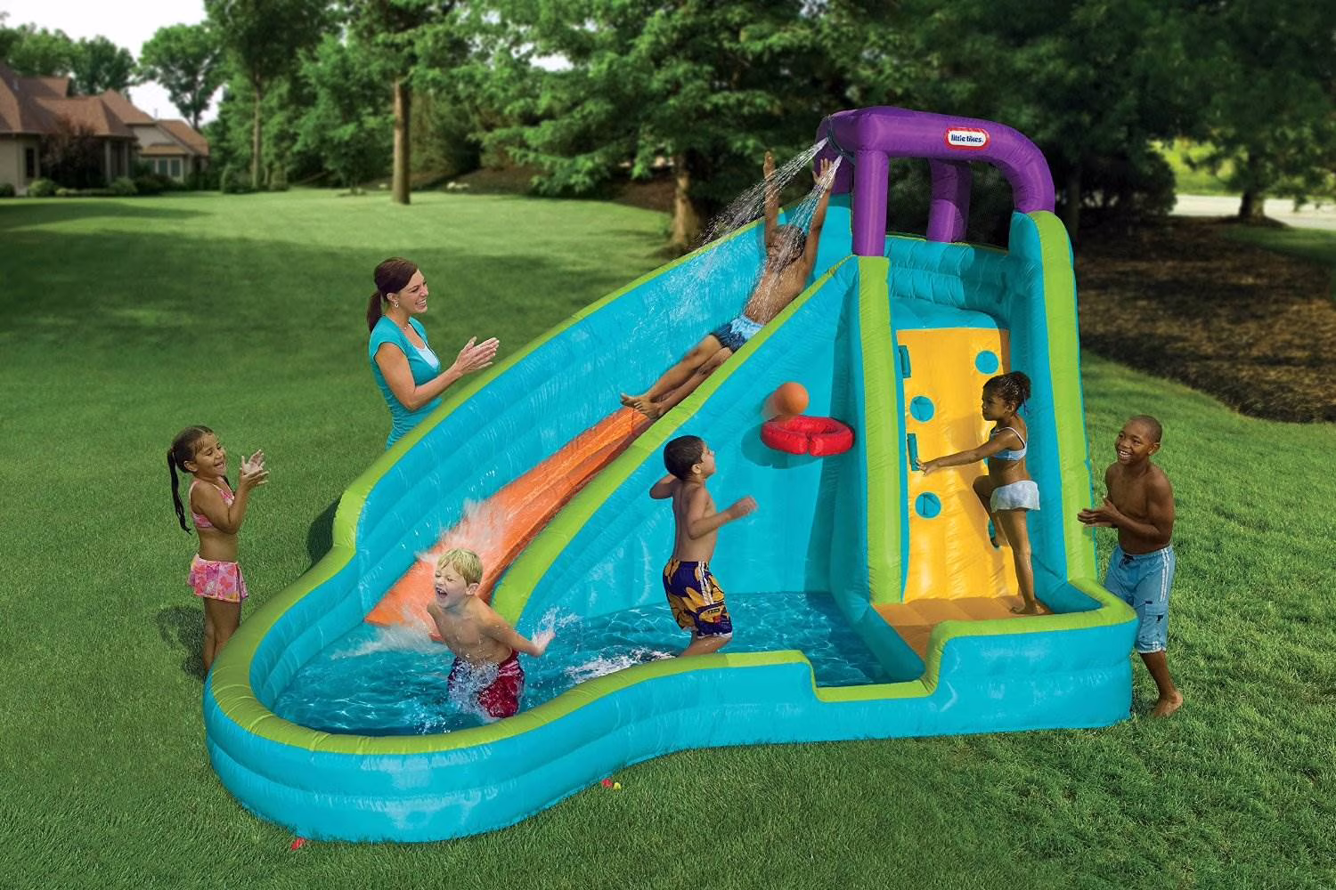 Little Tikes Slam 'N Curve Slide Infaltable Outdoors Kiddie Pool | 632914C