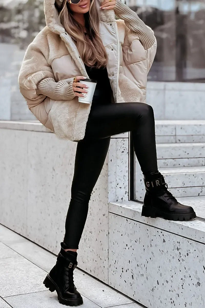 Veste décontractée doublée à capuche pour femmes