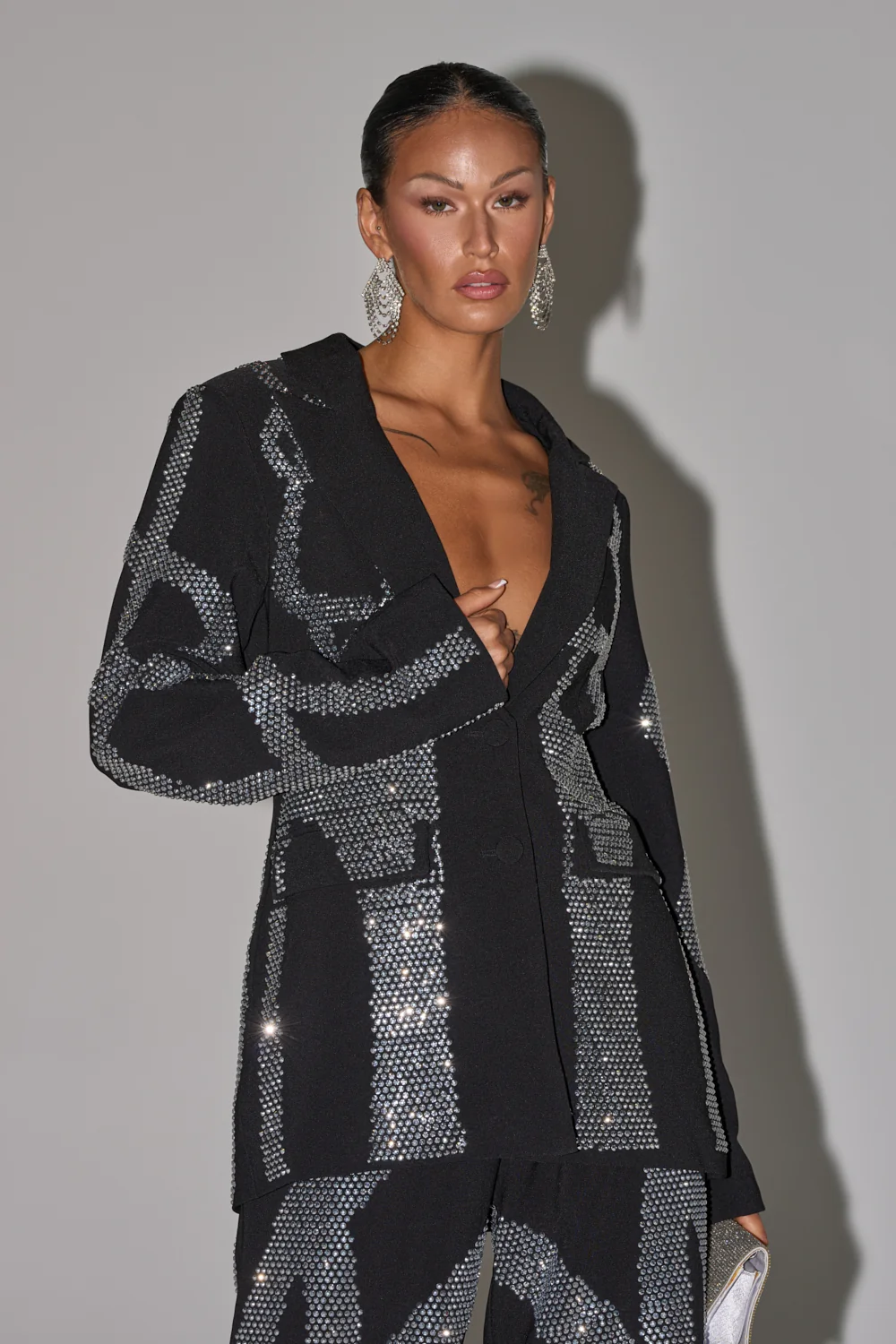 GEMINI RHINESTONE BLAZER - Akira Store