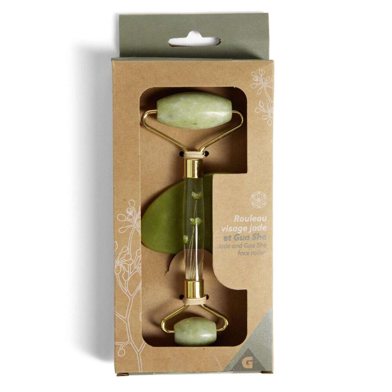 Set rouleau visage jade et Gua Sha