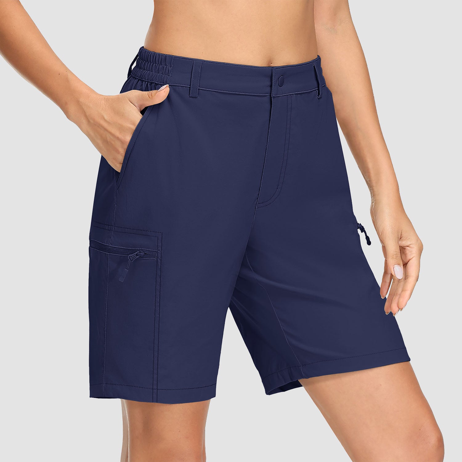 Short de randonnée pour femme avec 5 poches, tissu ripstop déperlant, séchage rapide