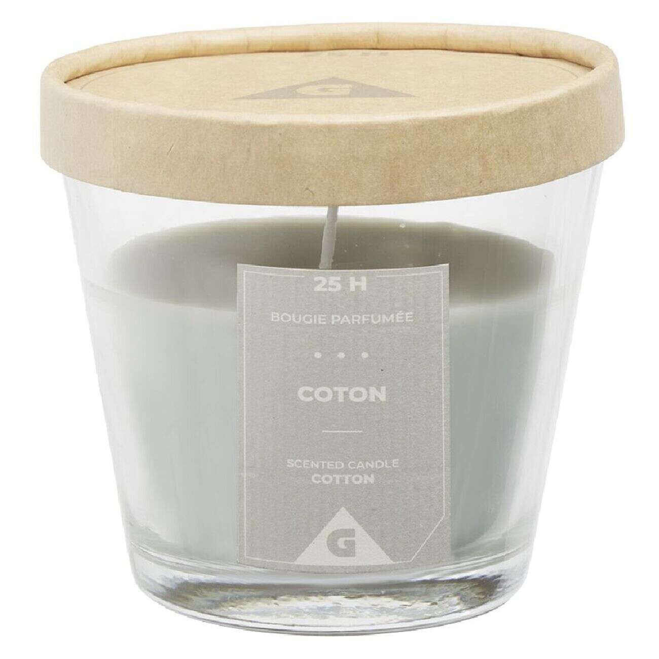 Bougie dans verre transparent senteur coton