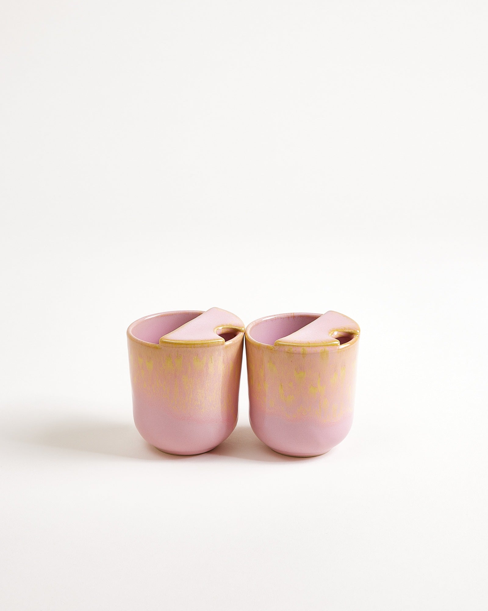SMALL YELLOW AND PINK TO-GO CUPS, SET OF 2