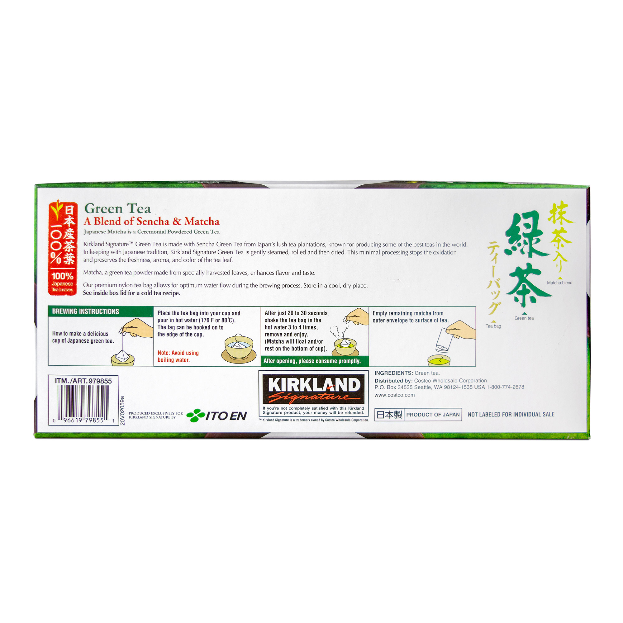 Kirkland Signature Green Tea Bags, 1.5 G, 100 - Count