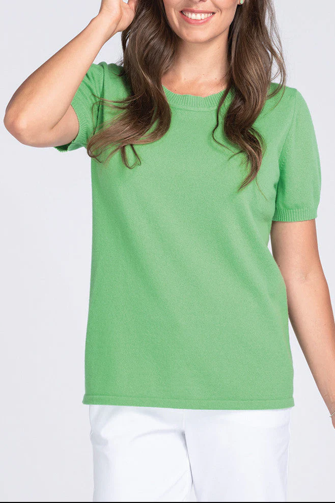 Pull femme en cachemire vert grany