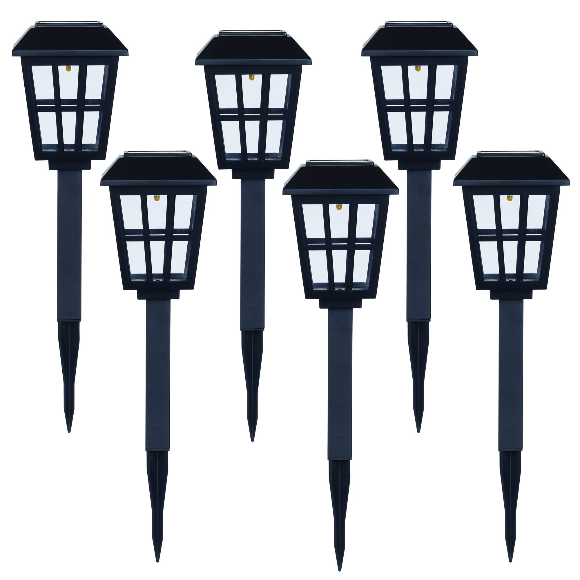Mainstays Black Square Design Solar Path Light Set - 6 ct