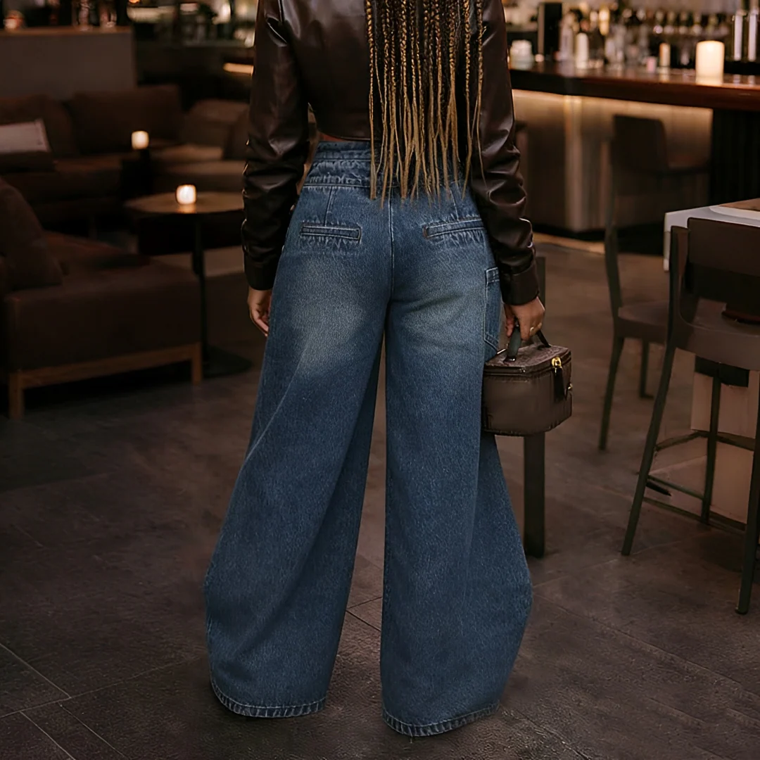 Cheska - Pantalon Élégant à Devant Croisé
