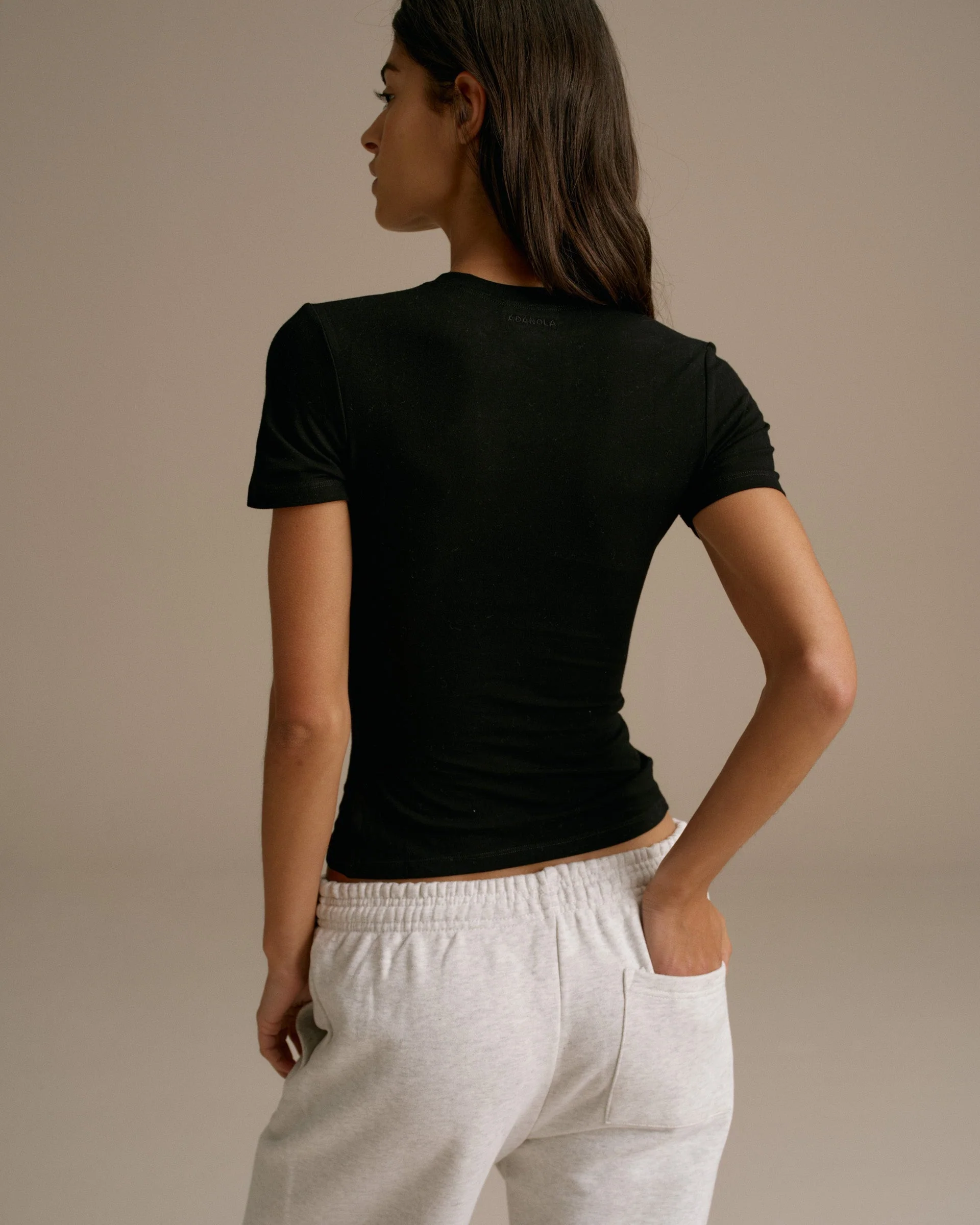 Cotton Short Sleeve Top - Black