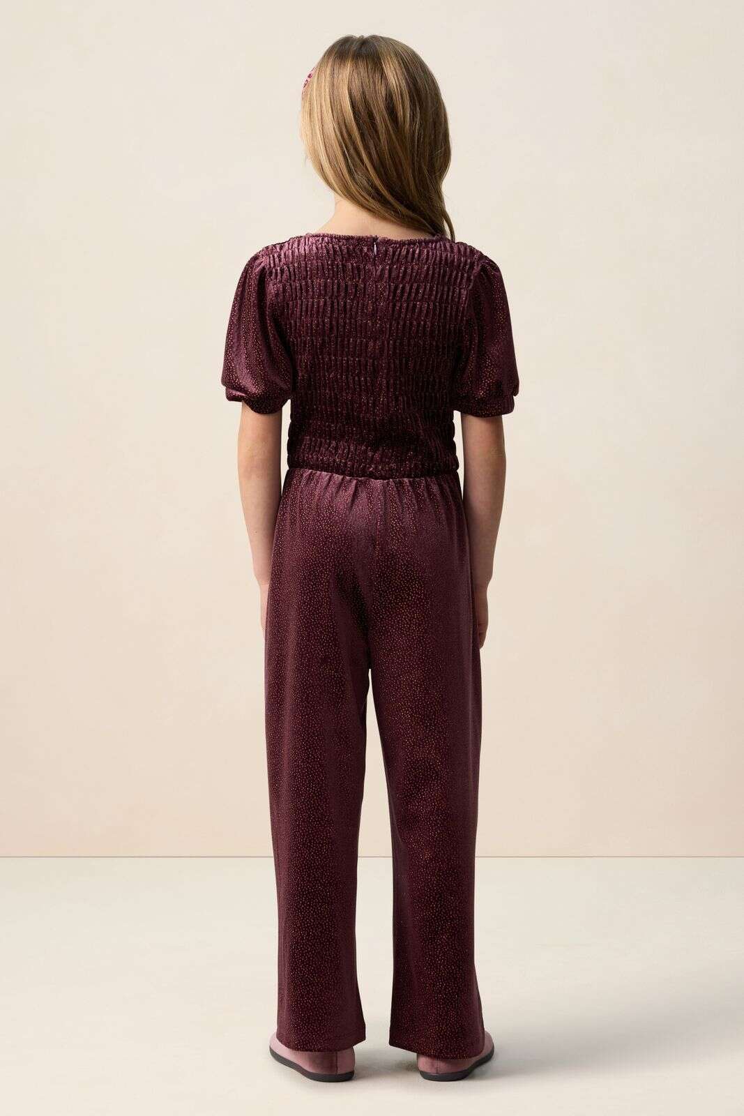 Donkerpaarse velvet jumpsuit