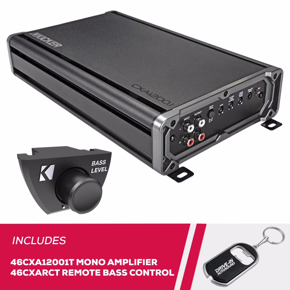 New 46CXA12001T Mono Subwoofer Amplifier 46CXARCT Dash-Mount Wired Remote