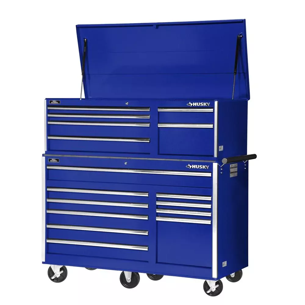 Coffre à outils roulant à 10 tiroirs de 56 po, bleu