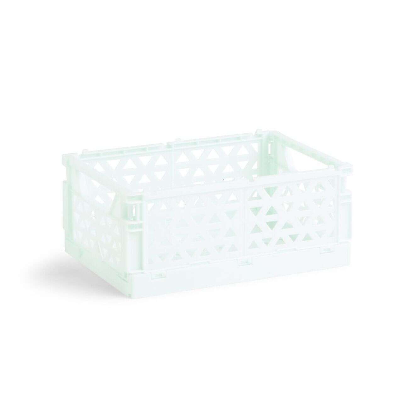Caisse pliable polypropylène 17x12x7.5cm vert pastel
