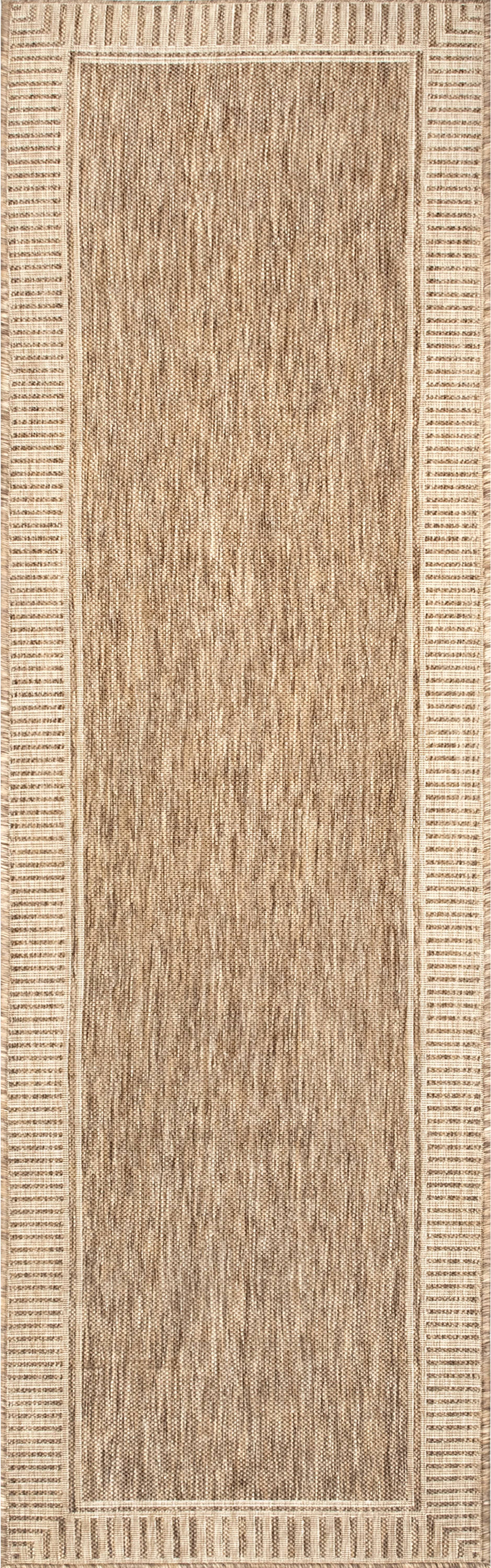 nuLOOM Asha Simple Border Indoor/Outdoor Area Rug - 2' x 8' Runner - Light Brown