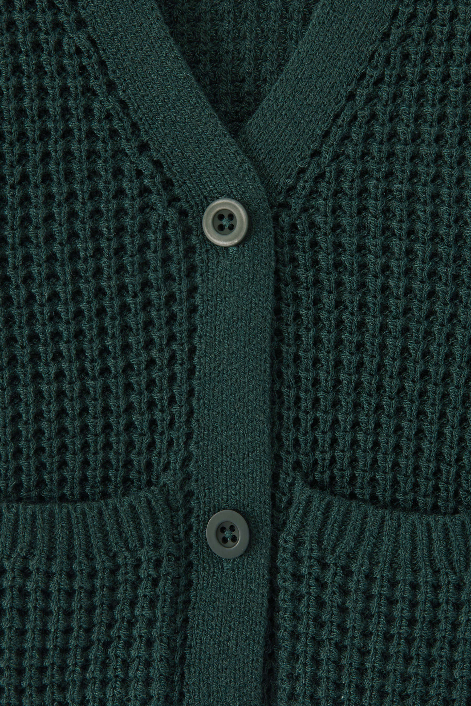 Chunky Knit Waffle Cardigan in Cypress
