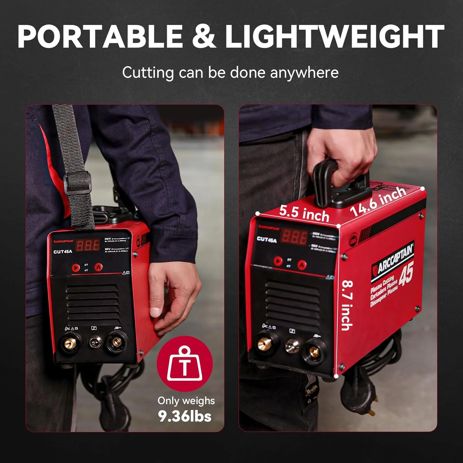 Plasma Cutter, 45Amp Cutter Machine, 110V/220V Dual Voltage Digital Display IGBT Inverter Plasma Cutting Machine with 2T/4T Function - Image 6