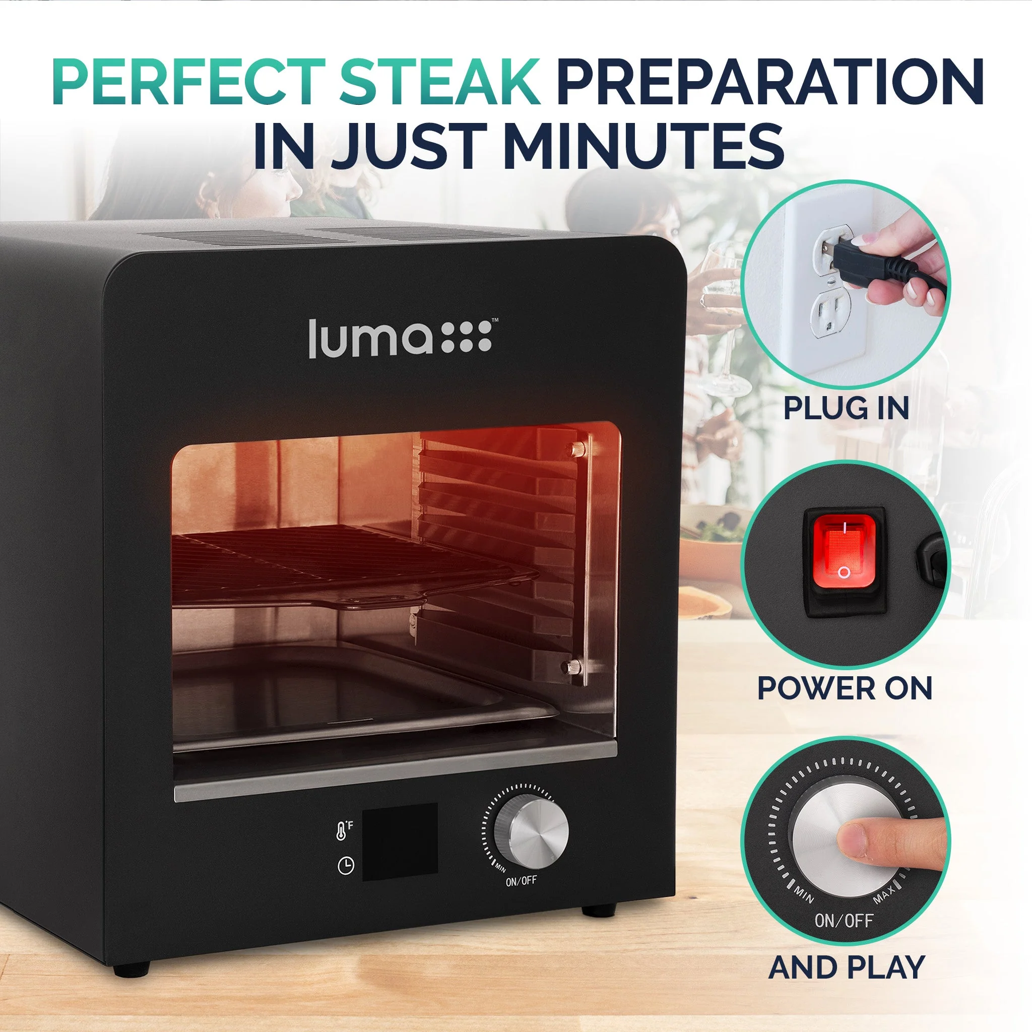Luma Electric Steak Grill, Portable Countertop Oven