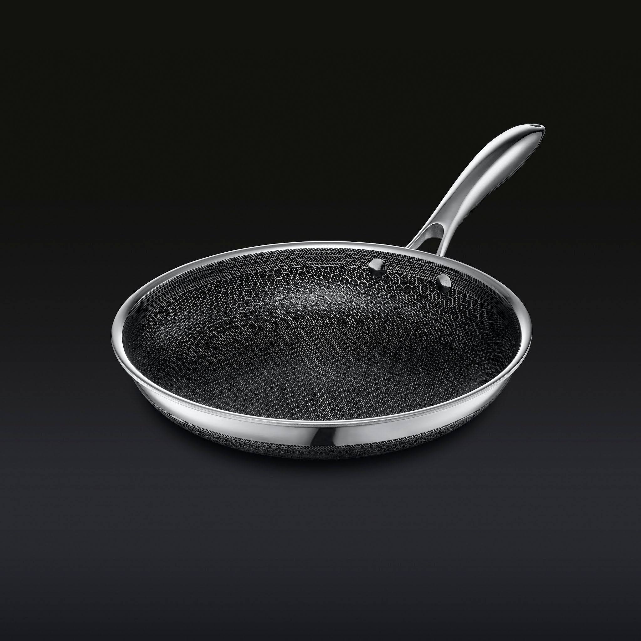 HexClad Hybrid Stainless/Nonstick Inside and Out Commercial Cookware Fry Pan 10-Inch