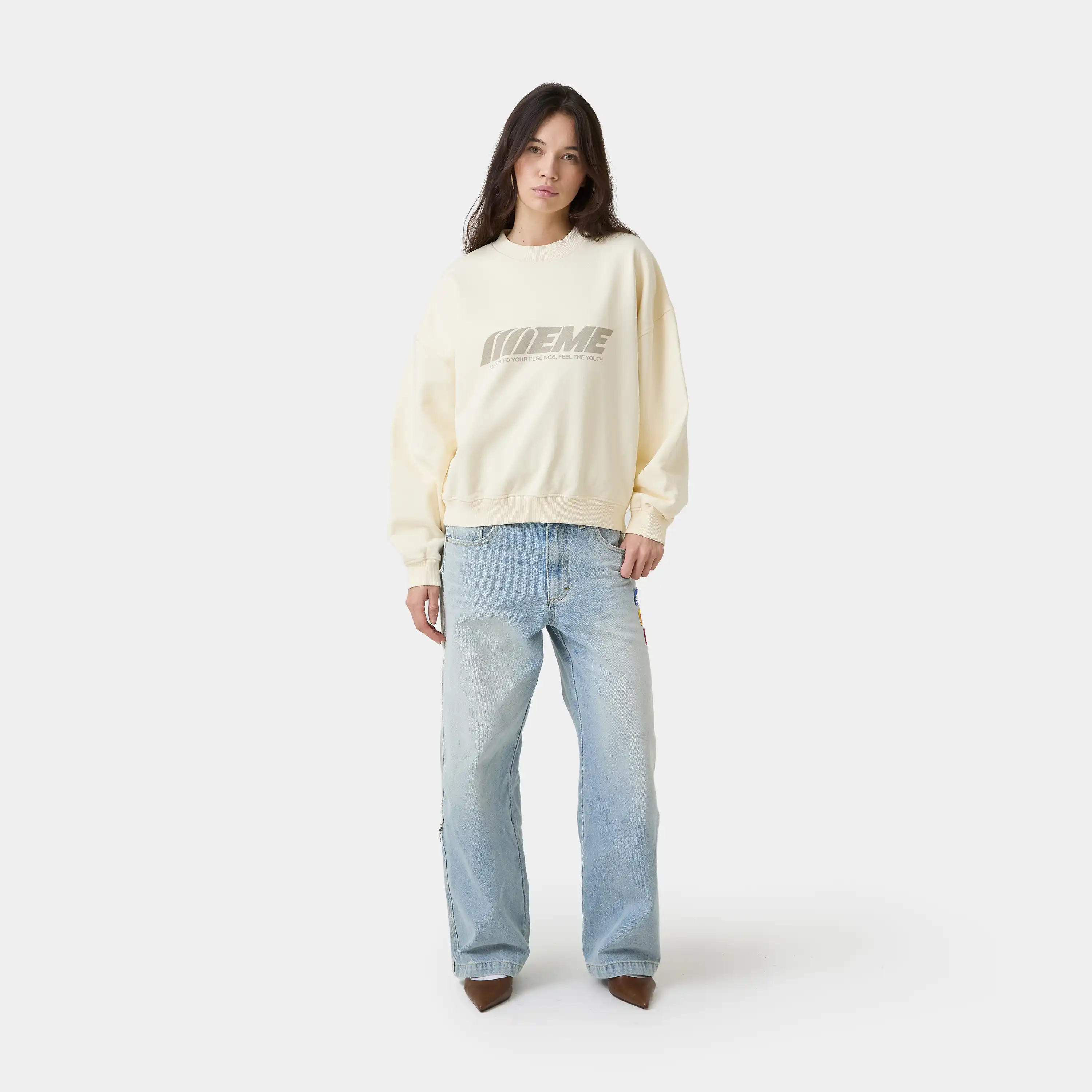 Staple Off Sand Oversized Crewneck