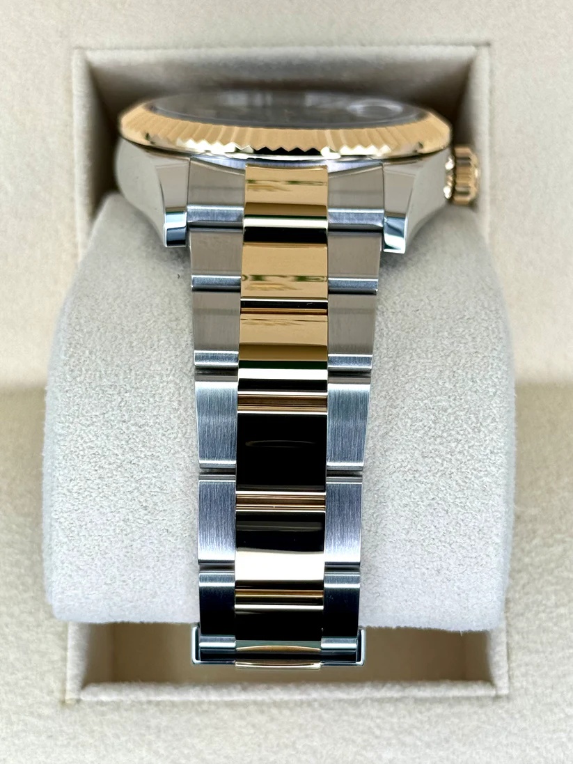 [Super Clone]RLX  Sky-Dweller 42mm Two-Tone Yellow Gold Black Dial Oyster - 336933 - New 2025