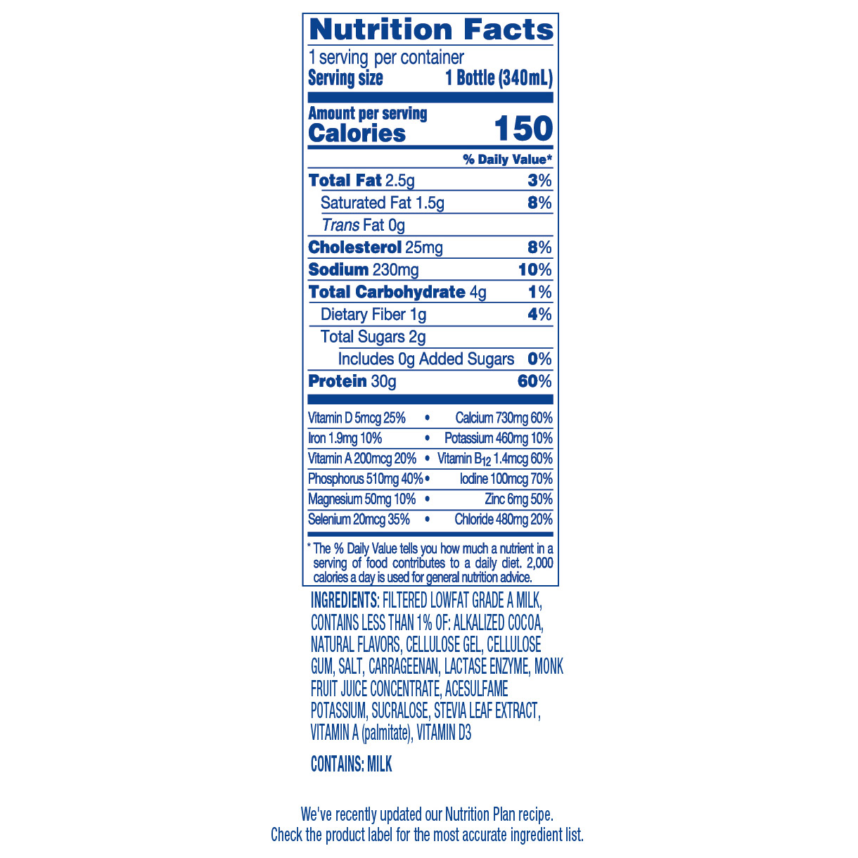 Fairlife Nutrition Plan, 30g Protein Shake, Chocolate, 11.5 Fl Oz, 18 - Pack