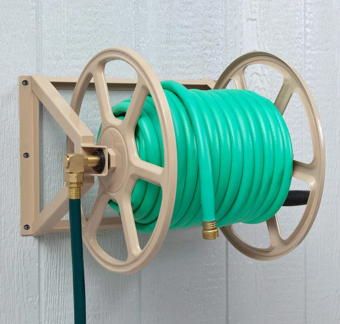 Liberty Garden 709 Dual Mounted Steel Garden Hose Reel w/ Crank Handle