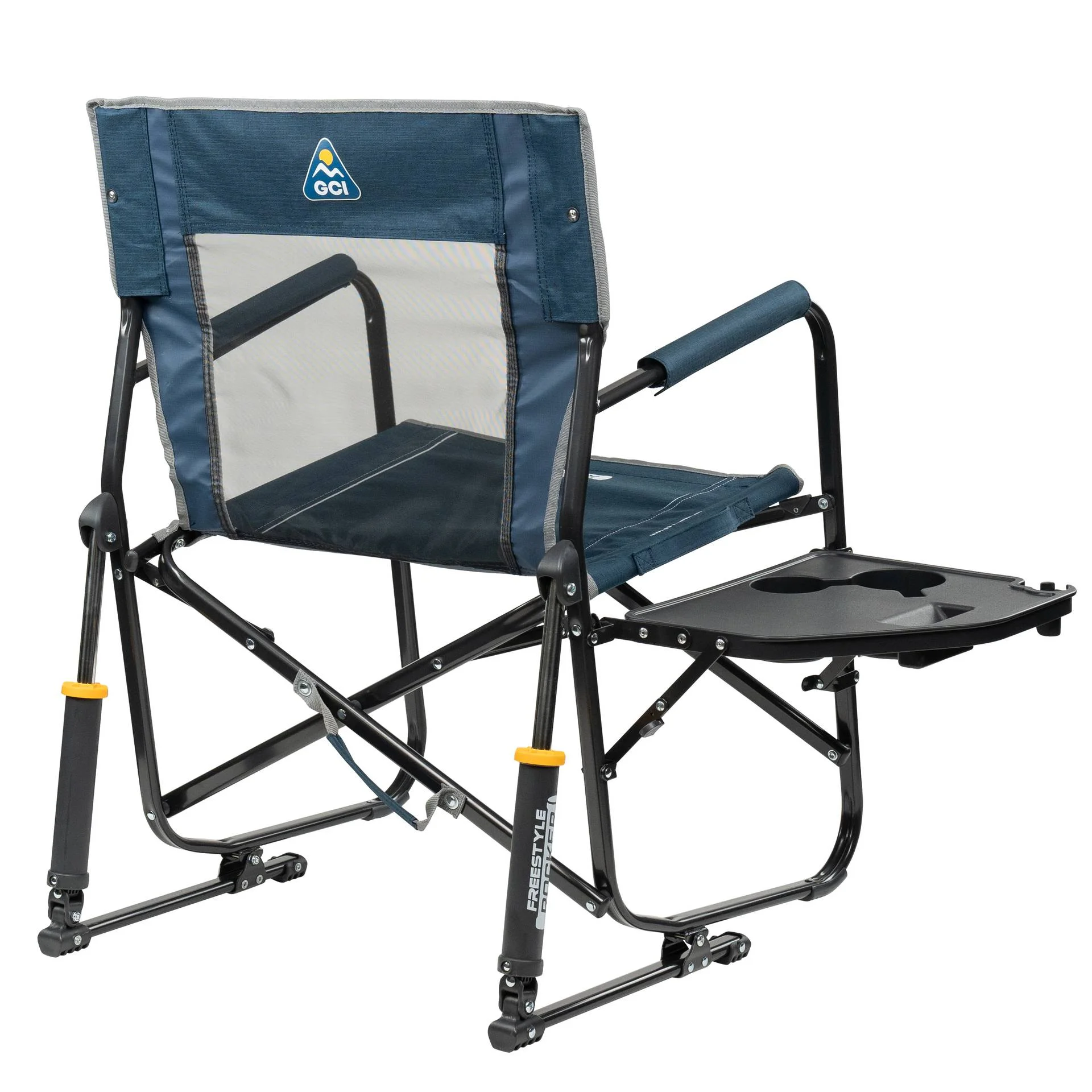 Freestyle Rocker with Side Table Foldable Rocking Camp Chair, Heathered Pewter(Heathered Pewter) - Image 8