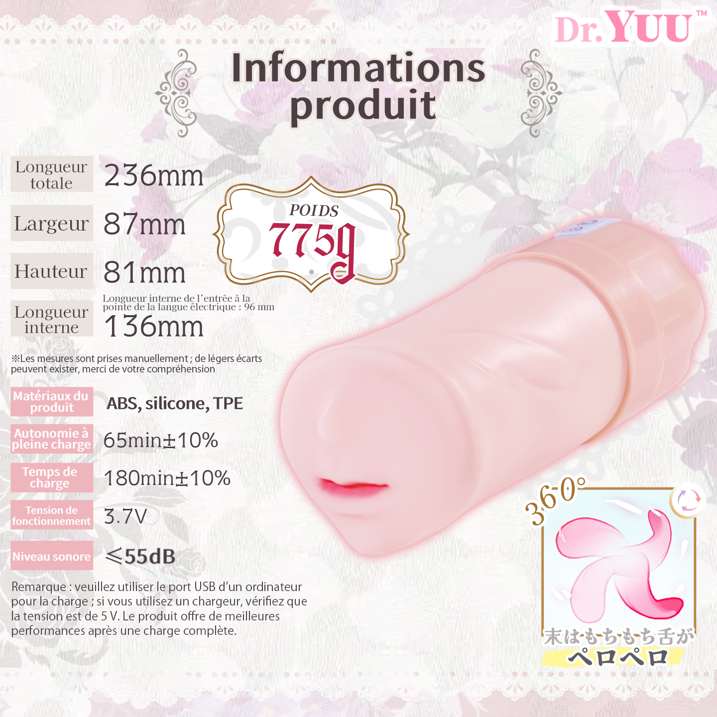 Coussin poitrine TPE Dr.YUU au design doux et collectionnable
