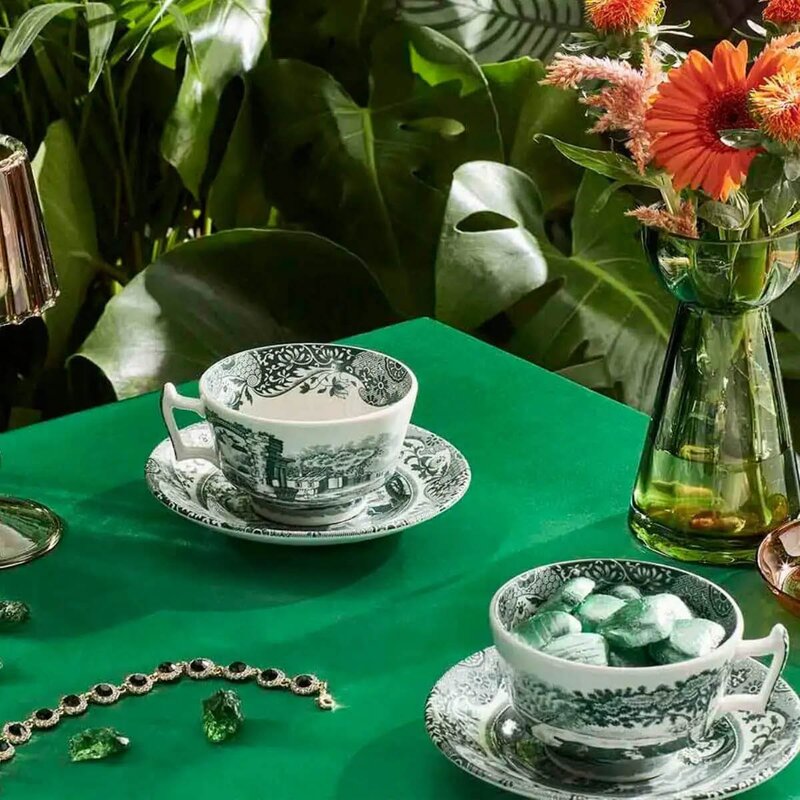 Heritage Green Italian tekopp med skål 20 cl