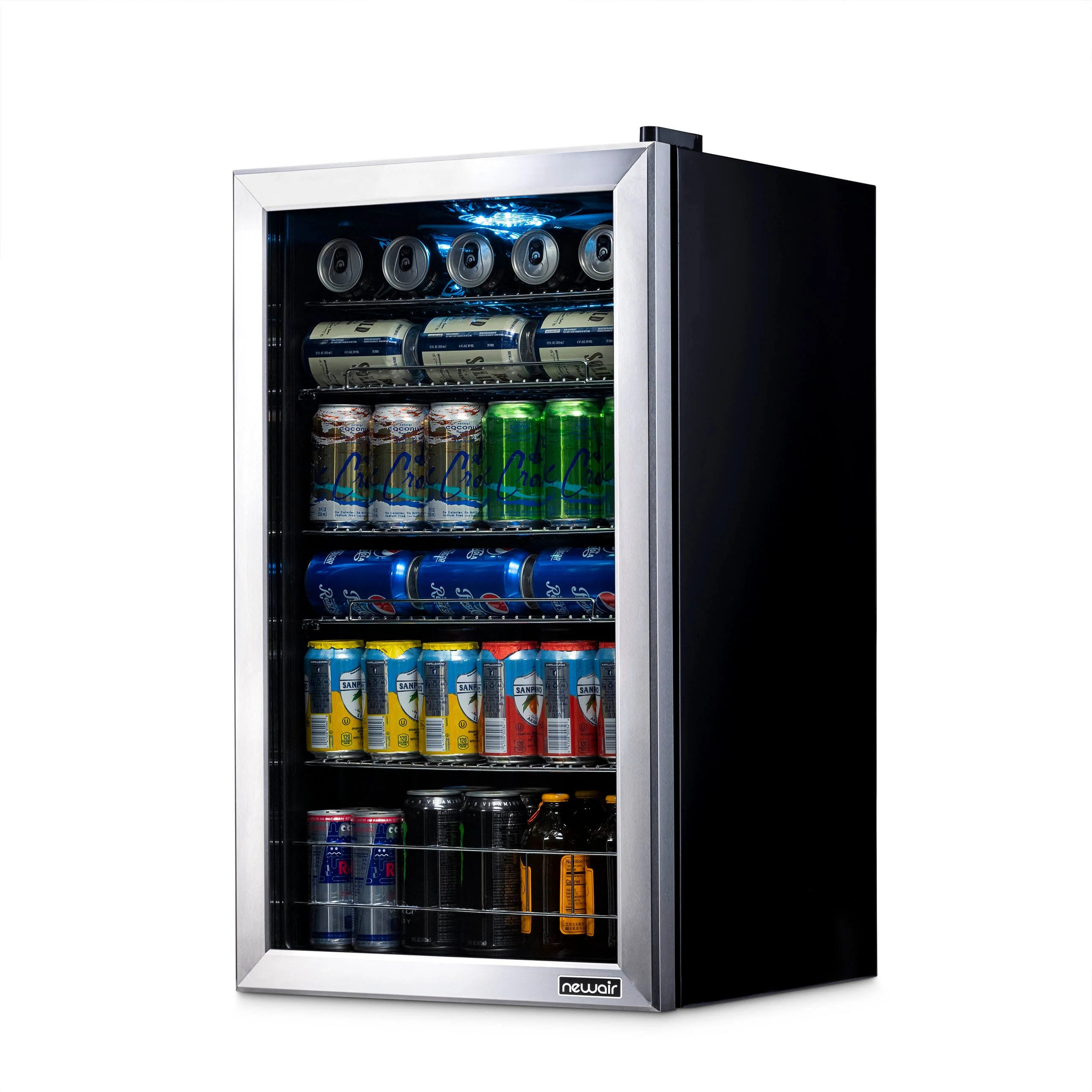 Newair 126-Can Freestanding Stainless Steel Beverage Fridge - 18.9