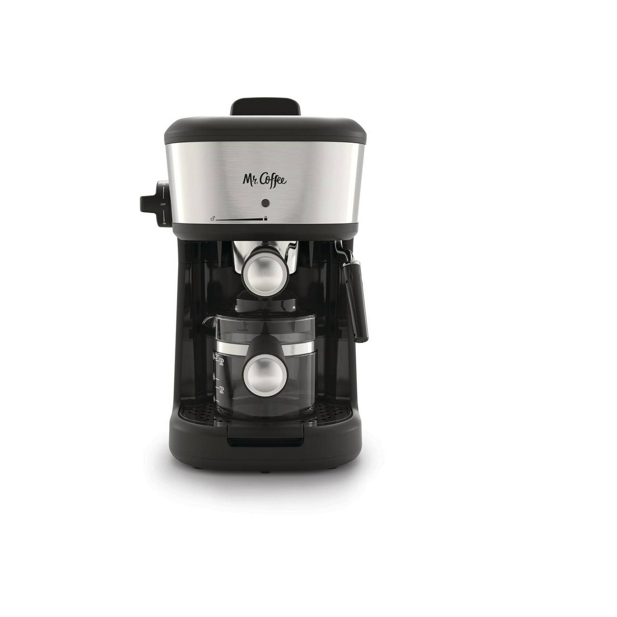 Mr. Coffee 4-Shot Steam Espresso, Cappuccino, and Latte Maker Black