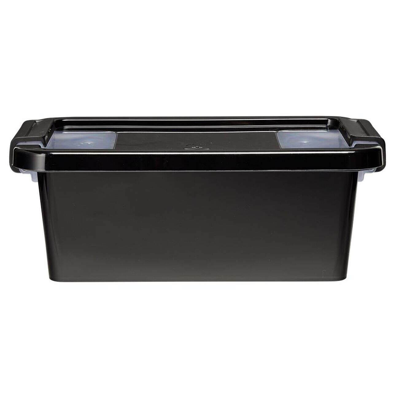 Boîte de rangement avec couvercle noir transparent 4L